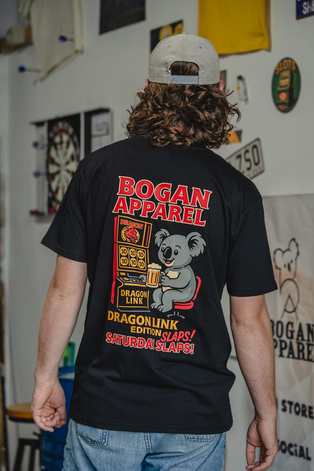 Bogan Apparel wearing Australian designed unisex t-shirts. Photo taken hosier lane - Melbourne