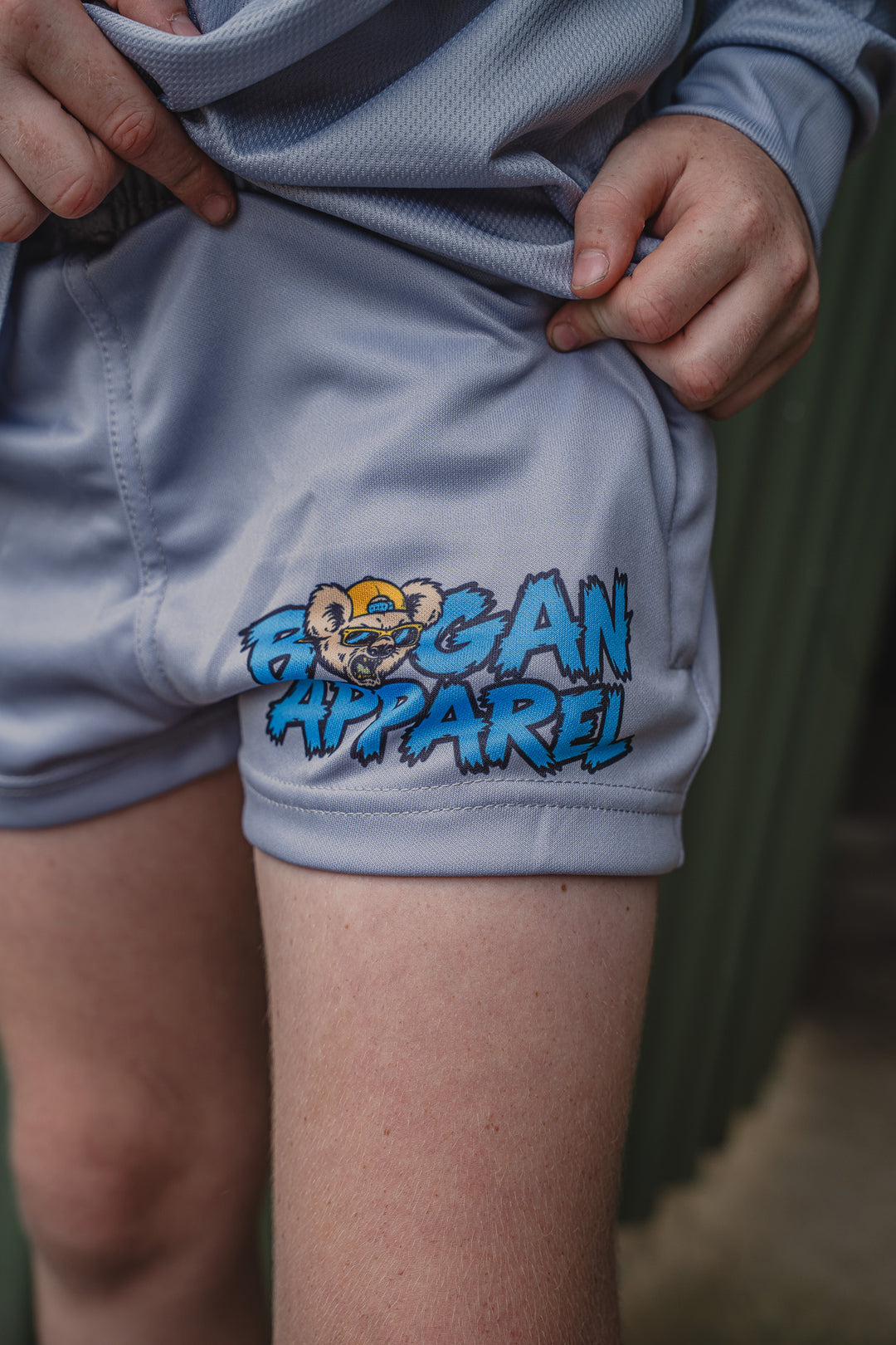 Junior Bogans Footy Shorts (Grey)