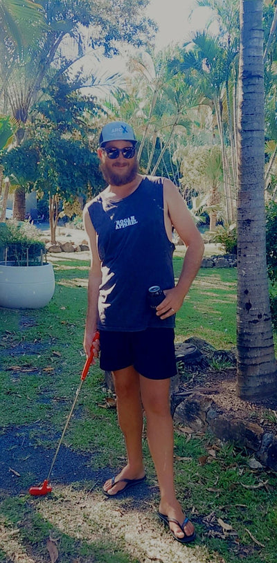 True Blue wearing Bogan Apparel