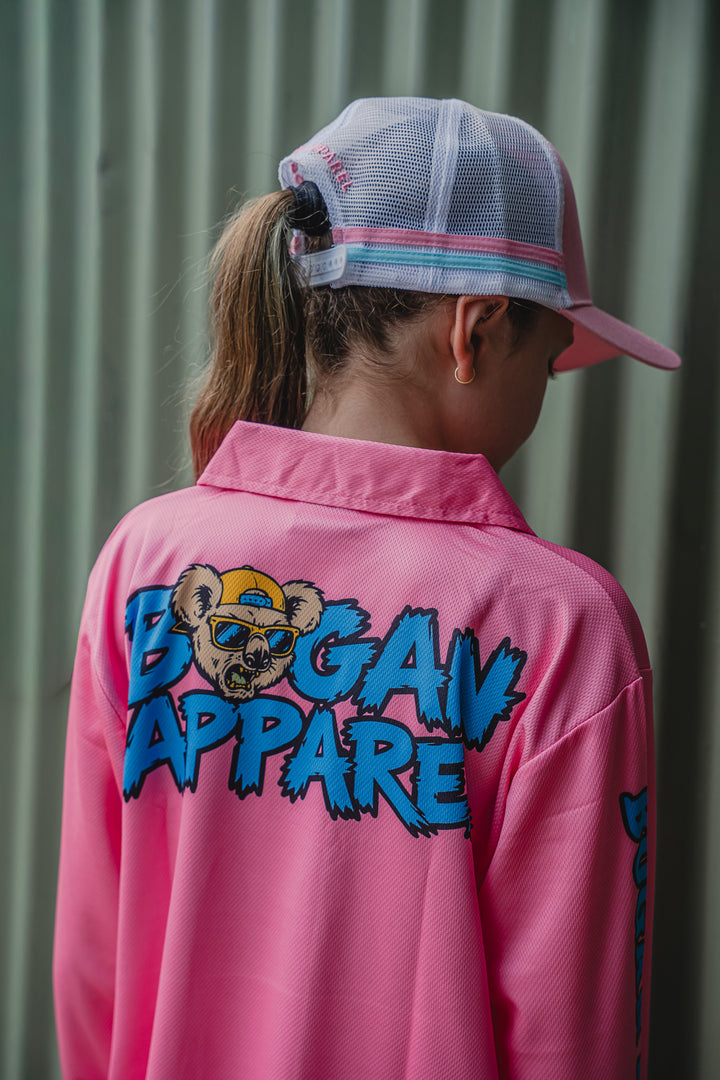 Junior Bogans Fishing Shirt UPF50+ (Pink)