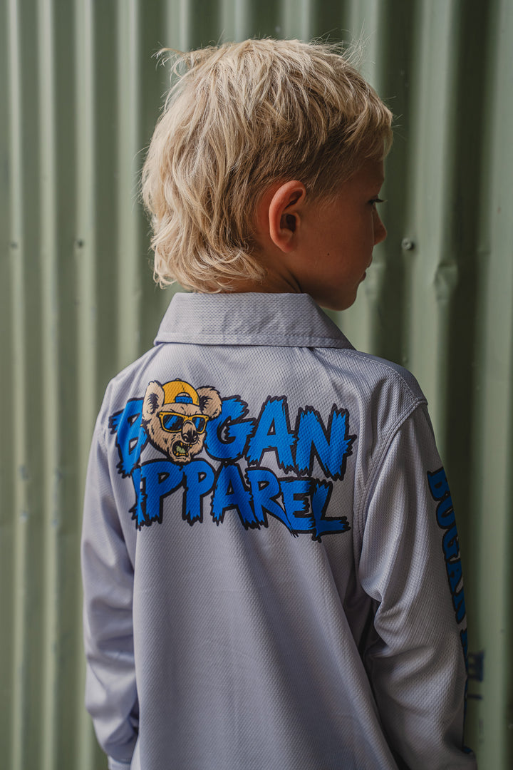 Junior Bogans Fishing Shirt UPF50+ (Grey)