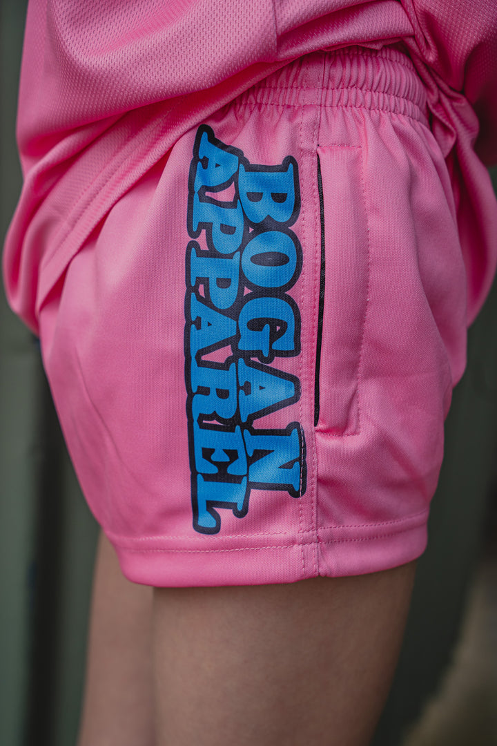 Junior Bogans Footy Shorts (Pink)