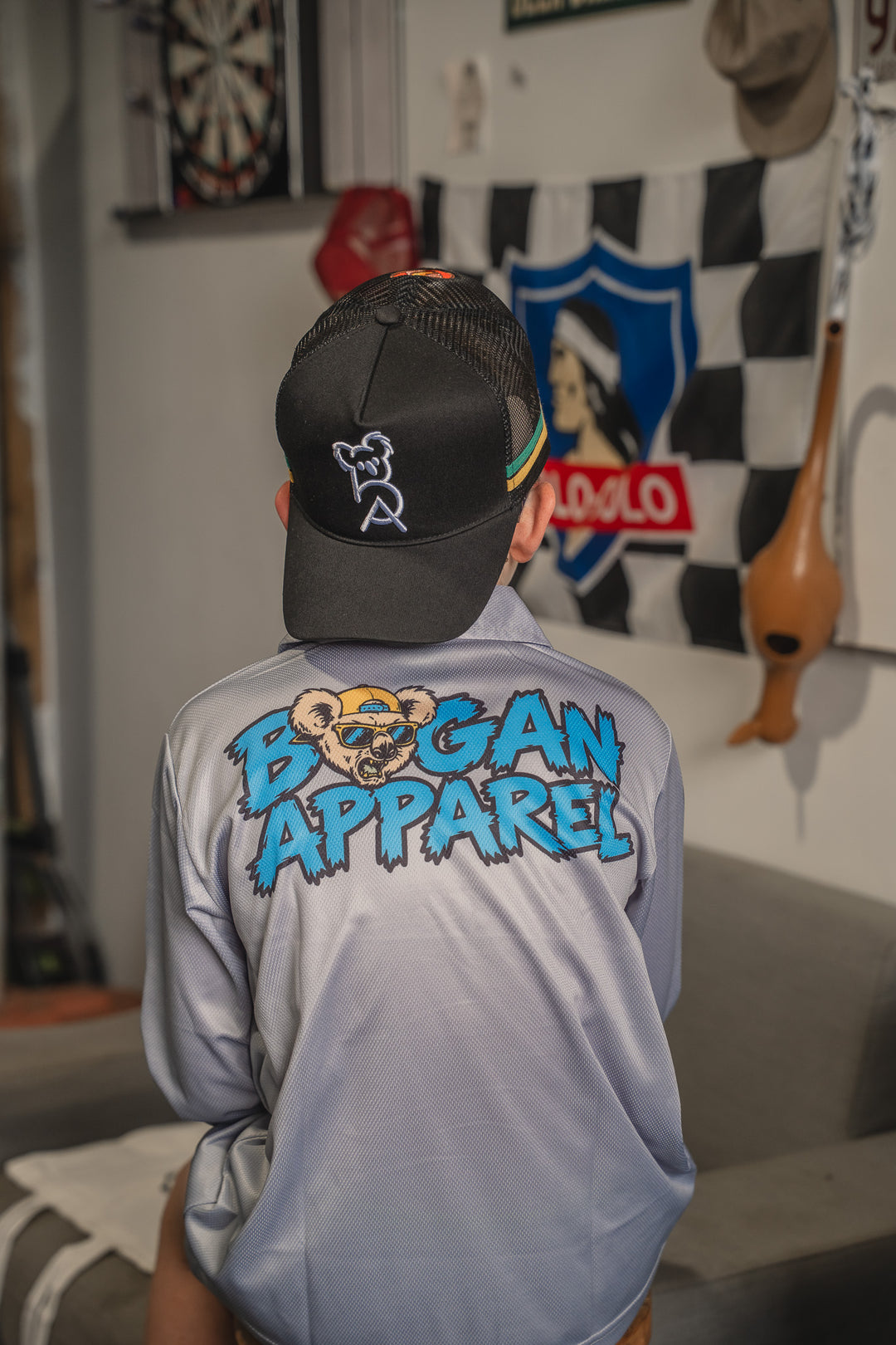 Junior Bogans Fishing Shirt UPF50+ (Grey)