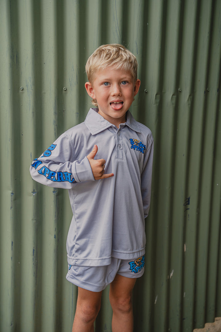 Junior Bogans Fishing Shirt UPF50+ (Grey)