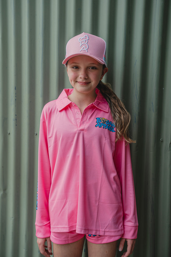 Junior Bogans Fishing Shirt UPF50+ (Pink)