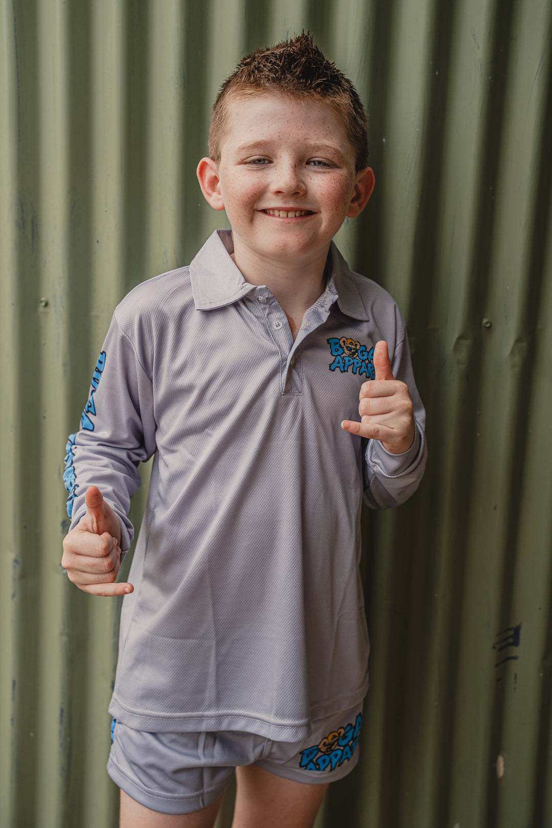 Junior Bogans Fishing Shirt UPF50+ (Grey)