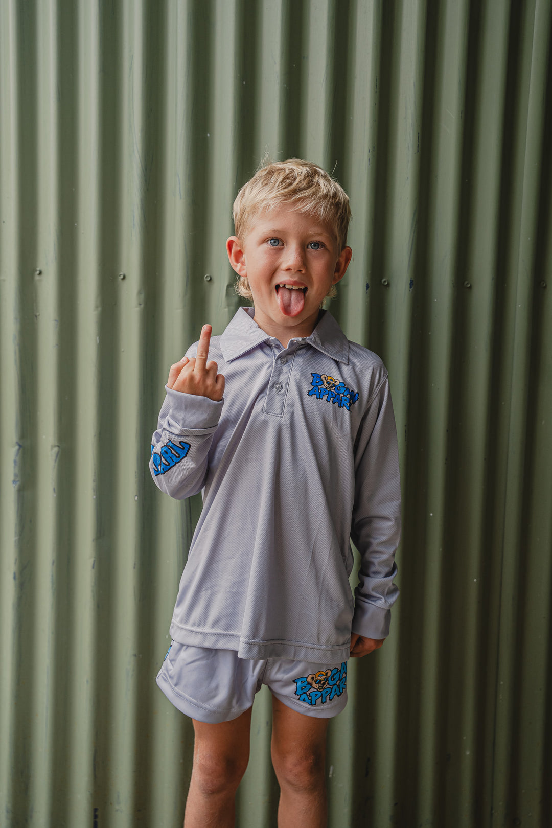 Junior Bogans Footy Shorts (Grey)