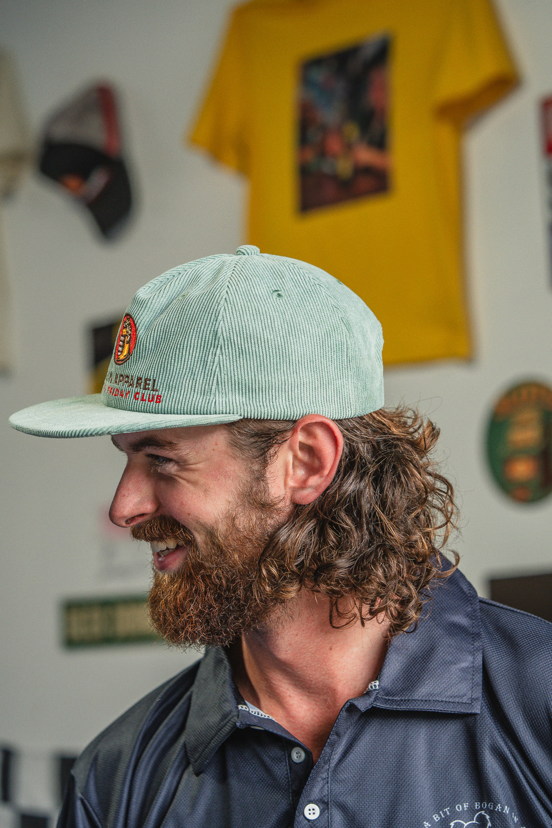 Green Corduroy Cap