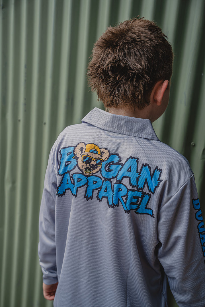 Junior Bogans Fishing Shirt UPF50+ (Grey)