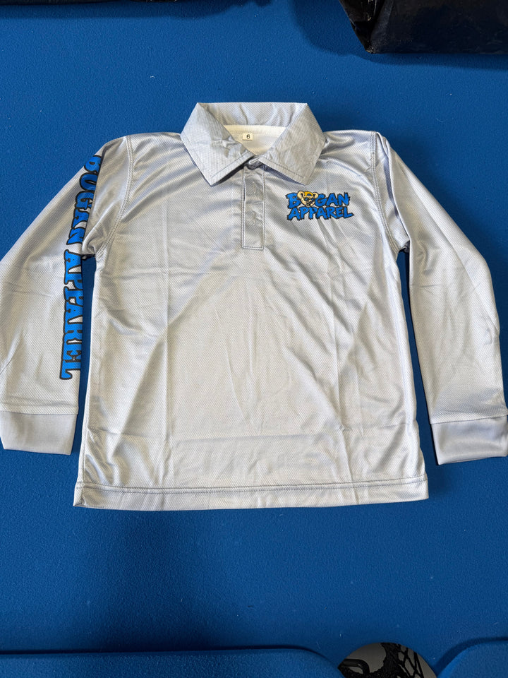 Junior Bogans Fishing Shirt UPF50+ (Grey)