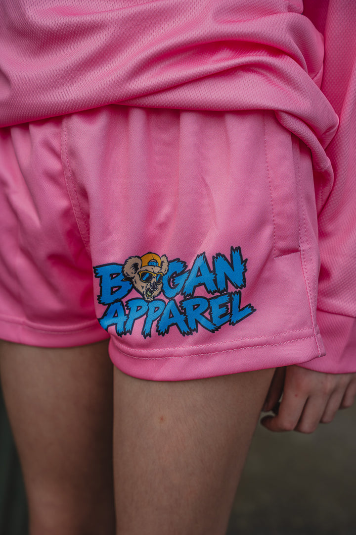 Junior Bogans Footy Shorts (Pink)