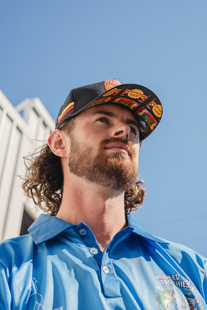 Saturday slaps trucker cap