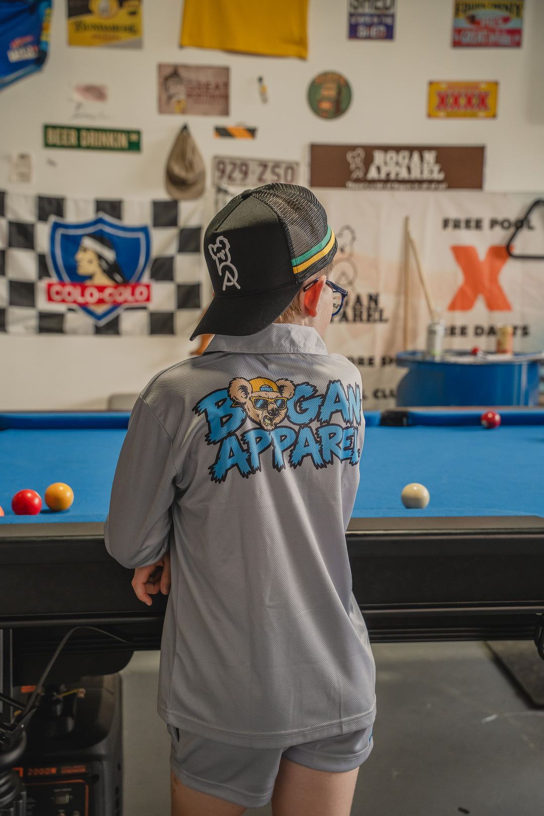 Junior Bogans Fishing Shirt UPF50+ (Grey)