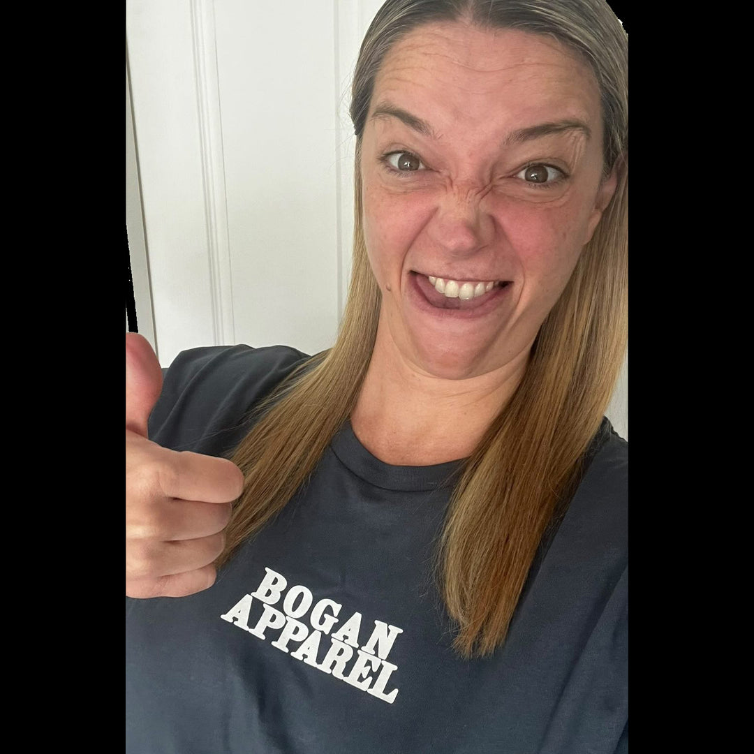 Elle Dawe 'Shazza' from Housos wearing Bogan Apparel